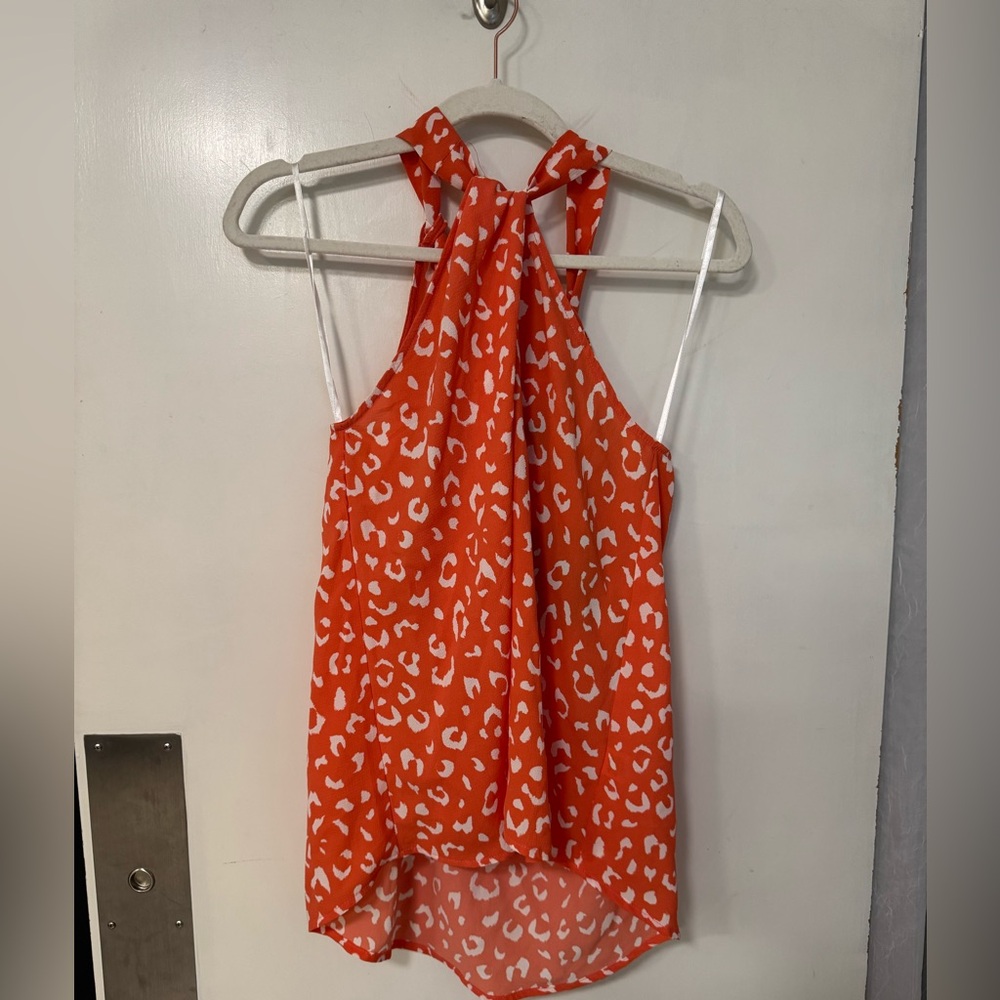 Gibson orange leopard halter blouse